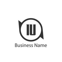 Initial Letter IU Logo Template Design