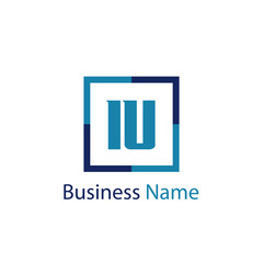 Initial Letter IU Logo Template Design