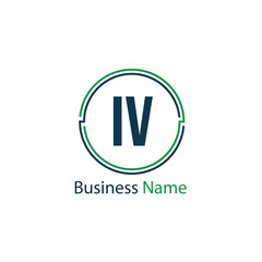 Initial Letter IV Logo Template Design