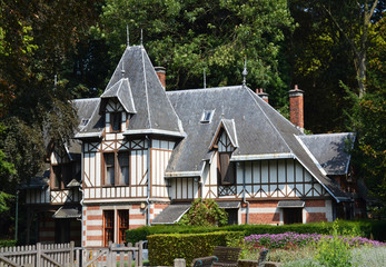 Old beautiful house in the park in Brussels, Belgium