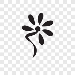 Flower vector icon isolated on transparent background, Flower logo design