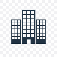office block icon isolated on transparent background. Simple and editable office block icons. Modern icon vector illustration. - 222847942