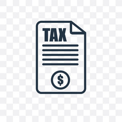 tax icon isolated on transparent background. Simple and editable tax icons. Modern icon vector illustration.