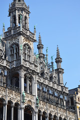 Building details of the Museum of the City of Brussels located at the Grand Place, Belgium