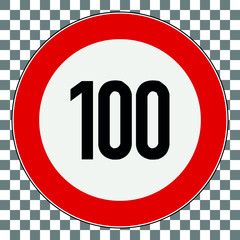 Verkehrsschild Tempolimit Transparent