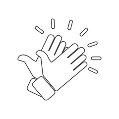 Sep of two hands clapping in high five gesture. Simple cartoon style illustration.