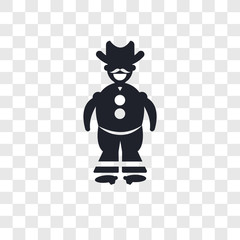 Cowboy with a gun vector icon isolated on transparent background, Cowboy with a gun logo design