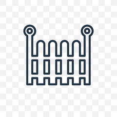 fence icon isolated on transparent background. Simple and editable fence icons. Modern icon vector illustration.