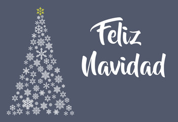 Fototapeta na wymiar Feliz Navidad lettering template. Greeting card or invitation. Winter holidays related typograph