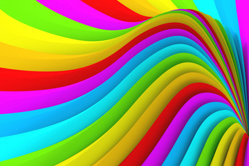 Obraz premium The texture of the colored surround radiating bands. 3d illustration