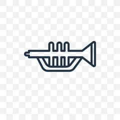 trumpet icon isolated on transparent background. Simple and editable trumpet icons. Modern icon vector illustration.