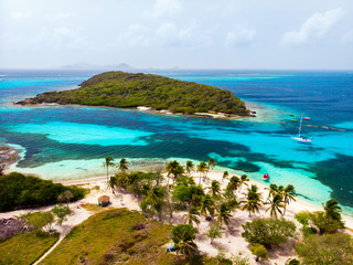 Top view of Tobago cays