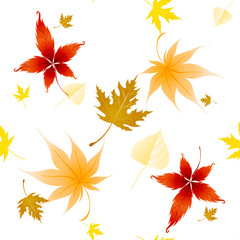 seamless pattern of autumn leaves