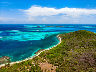 Fototapeta na wymiar Top view of Caribbean island