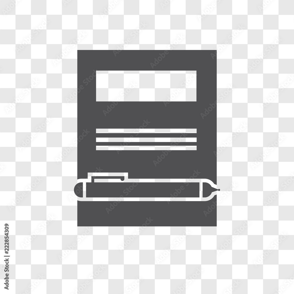 Poster notebook vector icon isolated on transparent background, notebook logo design