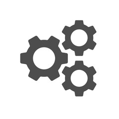 Setting, Gear, Tool, Cog Isolated Flat Web Mobile Icon Vector Sign Symbol Button Element Silhouette