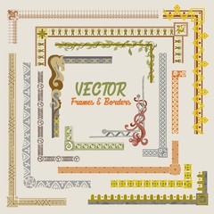Decorative frames and borders for maps and cartography in vector format