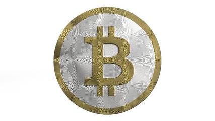 3D illustration of Cryptocurrency Bitcoin