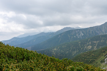 Fototapeta na wymiar Beautiful mountain landscape near the giewont peak