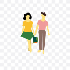 young couple icon isolated on transparent background. Simple and editable young couple icons. Modern icon vector illustration.