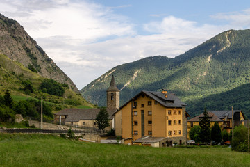 Small Village in Mountain Valley