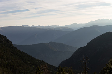 Fototapeta premium Distant Mountain Peaks in the Horizon
