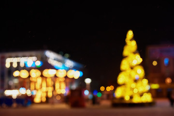 Decorated city at night