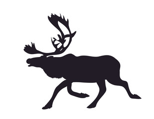 silhouette of the deer which runs, vector