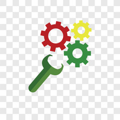 Settings vector icon isolated on transparent background, Settings logo design