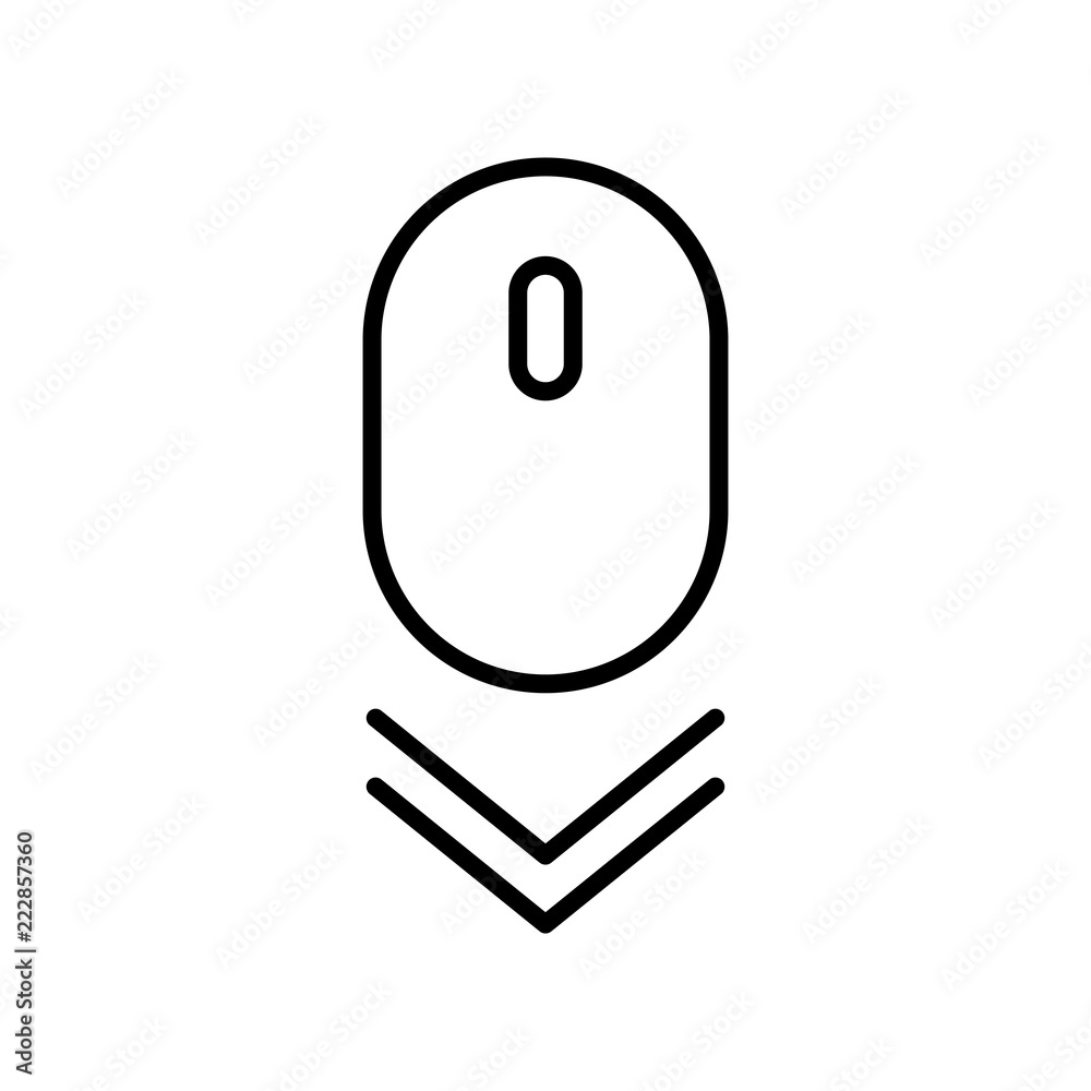 Poster scroll down icon. vector scrolling sybmol for web design