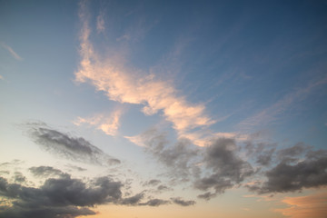 Stunning vibrant Summer sunset sky and clouds