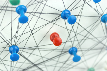 communication with oneself like, needles connected thread