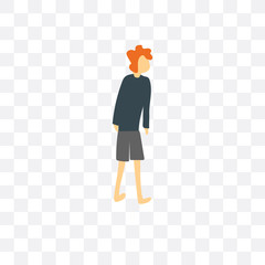 standing woman icon isolated on transparent background. Simple and editable standing woman icons. Modern icon vector illustration.