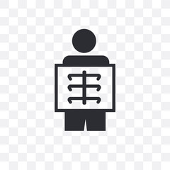 x ray icon isolated on transparent background. Simple and editable x ray icons. Modern icon vector illustration.