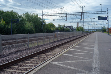 Railroad station in a small town 