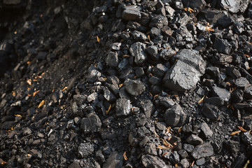 Natural black coals for background. Industrial coals