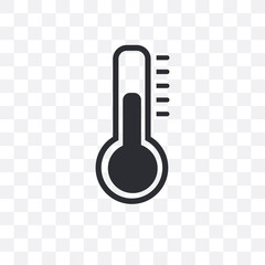 thermometer icon isolated on transparent background. Simple and editable thermometer icons. Modern icon vector illustration.