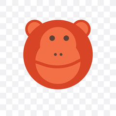 monkey icon isolated on transparent background. Simple and editable monkey icons. Modern icon vector illustration.