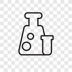Test tube vector icon isolated on transparent background, Test tube logo design