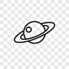 Saturn vector icon isolated on transparent background, Saturn logo design © TOPVECTORSTOCK
