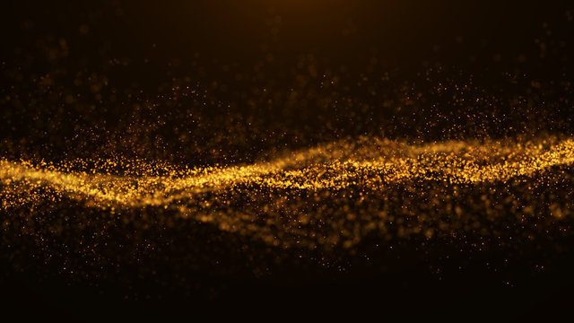 Wave of particles. Abstract particle. Data visualization. Abstract digital background. 4k rendering.