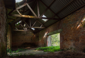 Fototapeta na wymiar Inside of the abandoned house