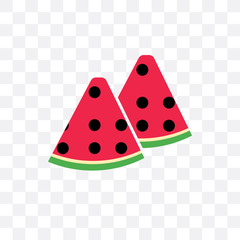 watermelon icon isolated on transparent background. Simple and editable watermelon icons. Modern icon vector illustration.