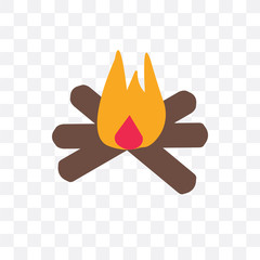 bonfire icon isolated on transparent background. Simple and editable bonfire icons. Modern icon vector illustration.