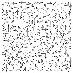 Arrows set. Hand drawn vector illustration.