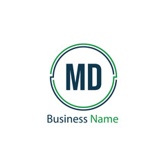 Initial Letter MD Logo Template Design