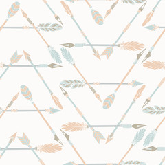   Tribal Indian seamless set of arrows. Ethnic hand drawn vector illustration.