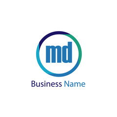 Initial Letter MD Logo Template Design