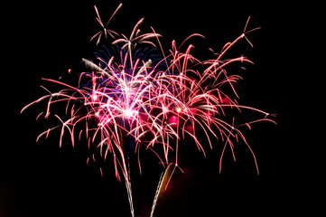 Fireworks on black background.