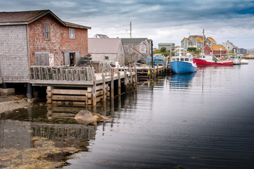 Fototapeta na wymiar Peggy's Cove wharf, Nova Scotia